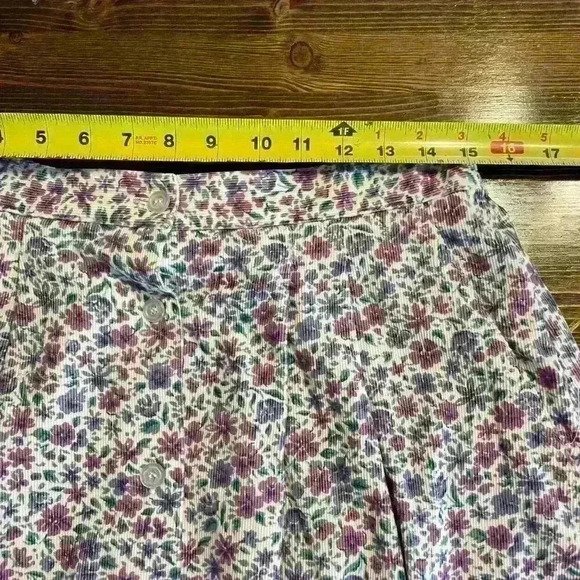 Vintage 90s Jantzen Pastel Purple Ditzy Floral Corduroy Skirt - Picture 6 of 7